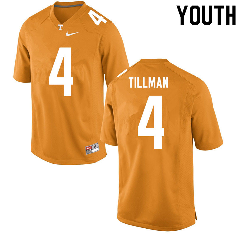 Youth #4 Cedric Tillman Tennessee Volunteers College Football Jerseys Sale-Orange